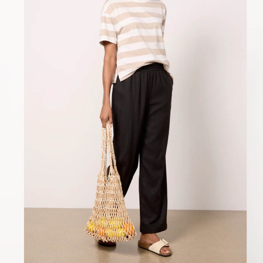 NWT LNA CLOTHING Declan Linen Pant in Black